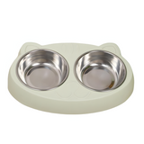 Dual Pet Feeding Bowls with Non-Slip Base and Raised Stand for Cats and Dogs