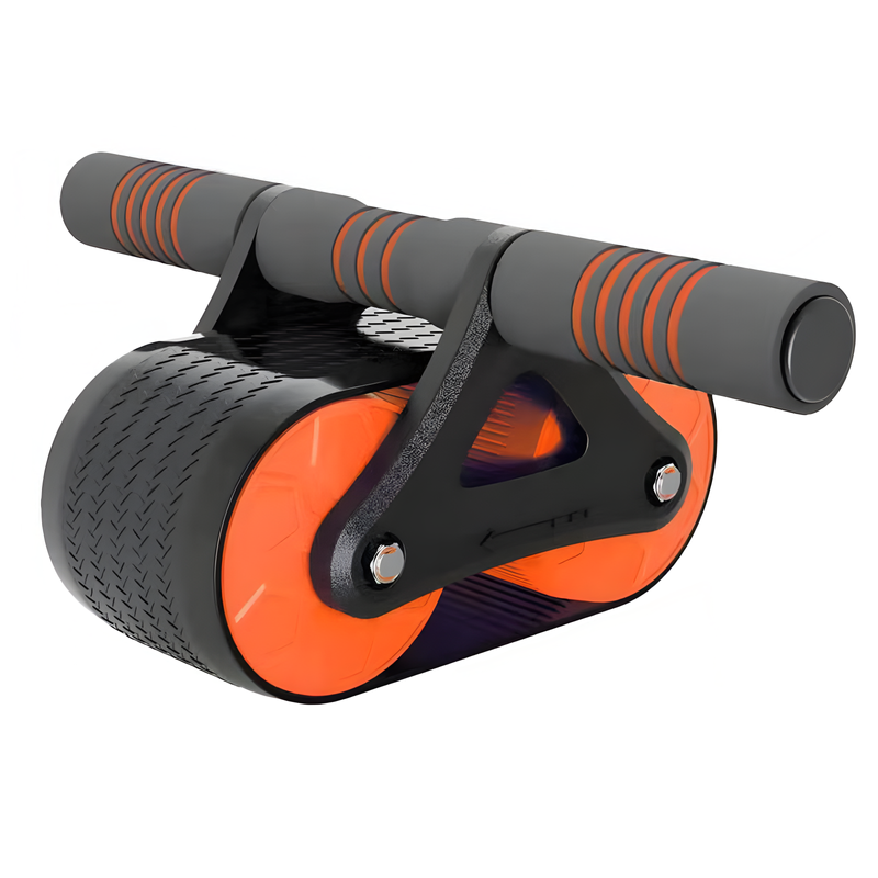 Double Wheel Abs Exerciser with Automatic Rebound and Ergonomic Grip