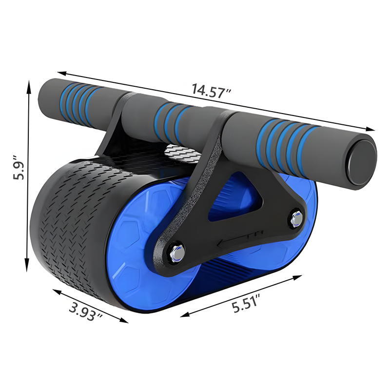 Double Wheel Abs Exerciser with Automatic Rebound and Ergonomic Grip