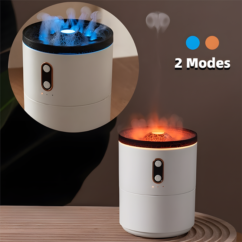 Volcanic Flame Aroma Essential Oil Diffuser with Jellyfish Smoke Effect