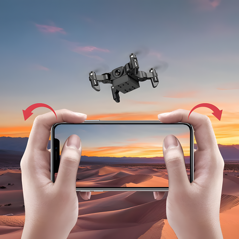 Mini Folding Drone with HD Camera – Portable Aerial Photography Drone with Altitude Hold and 360-Degree Rolls