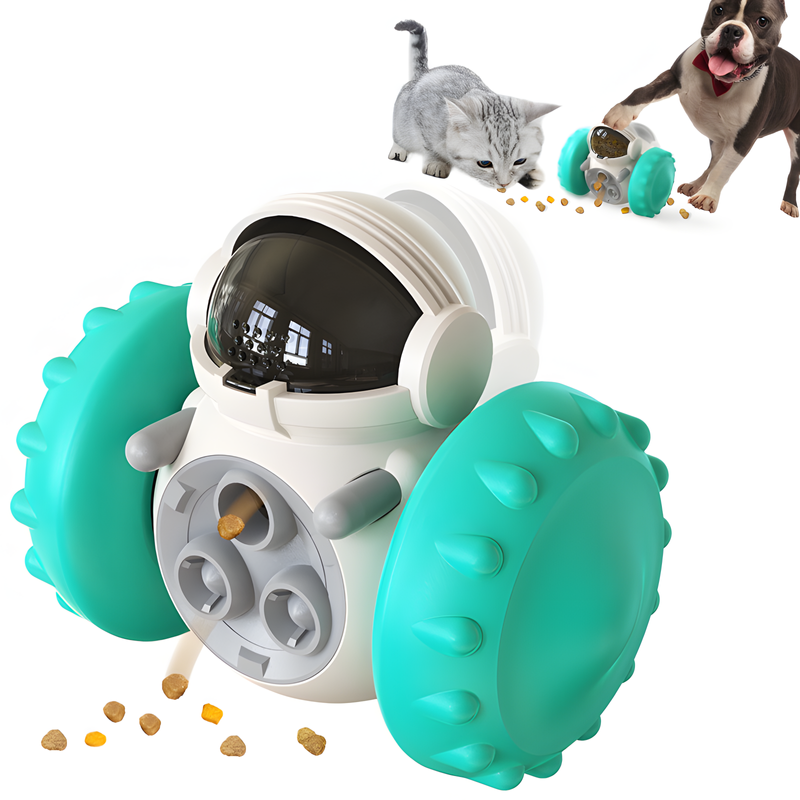 Interactive Pet Feeding Toy - Intelligent Robot Tumbler for Cats and Dogs, Promotes Healthy Eating and Mental Stimulation