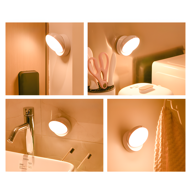 Rechargeable Motion Sensor Light with Adjustable Angle for Hallways, Wardrobes, and Garages