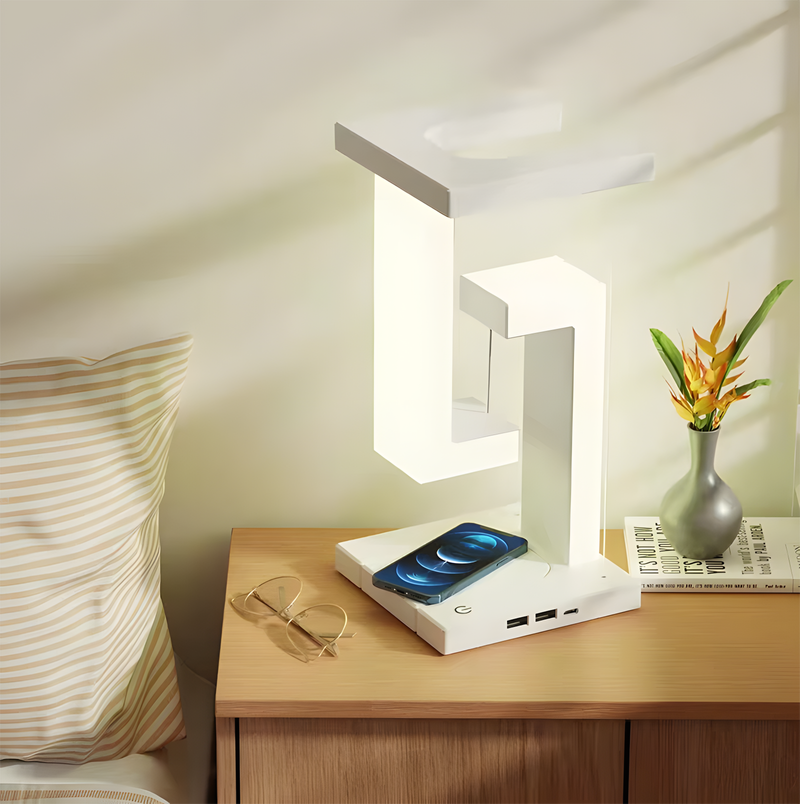 Modern Floating Lamp with Wireless Charger