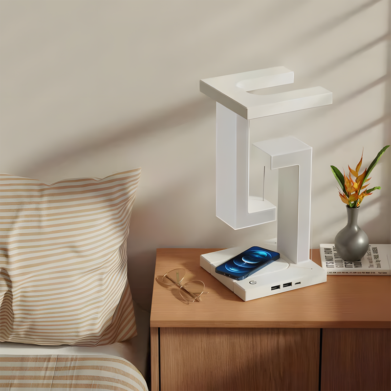 Modern Floating Lamp with Wireless Charger