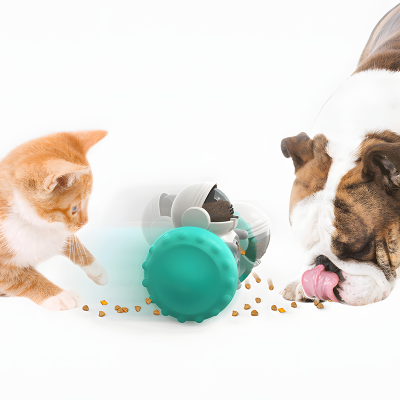 Interactive Pet Feeding Toy - Intelligent Robot Tumbler for Cats and Dogs, Promotes Healthy Eating and Mental Stimulation