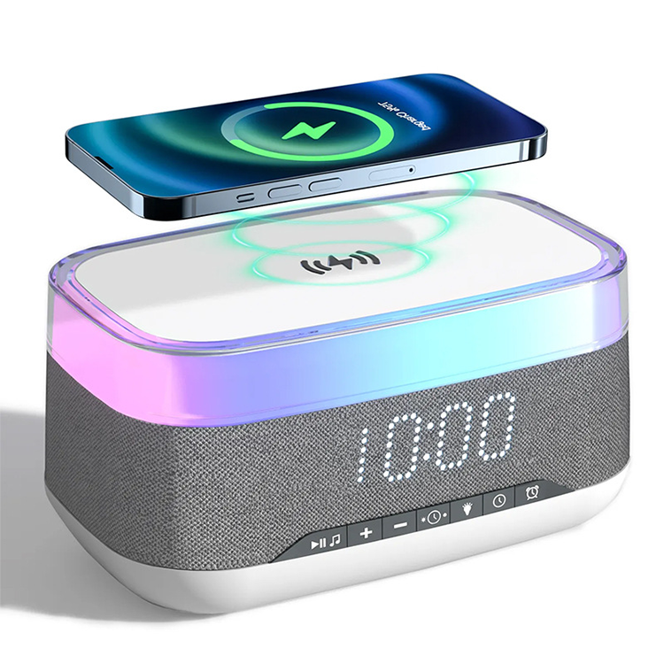 Multifunctional Alarm Clock with Bluetooth Speaker and Wireless Charging