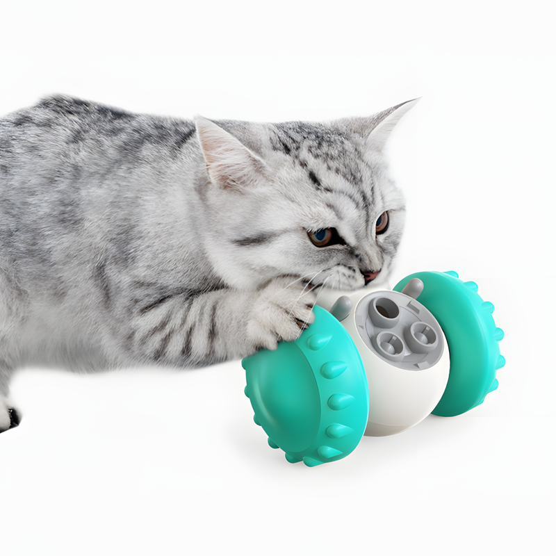 Interactive Pet Feeding Toy - Intelligent Robot Tumbler for Cats and Dogs, Promotes Healthy Eating and Mental Stimulation