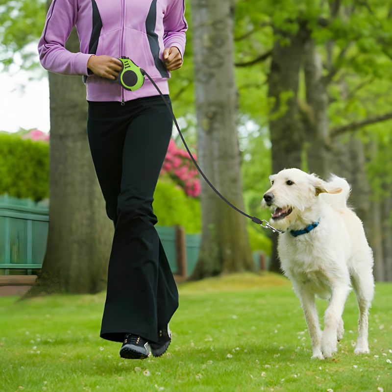 Automatic Retractable Dog Leash with Ergonomic Grip and Durable Nylon Strap