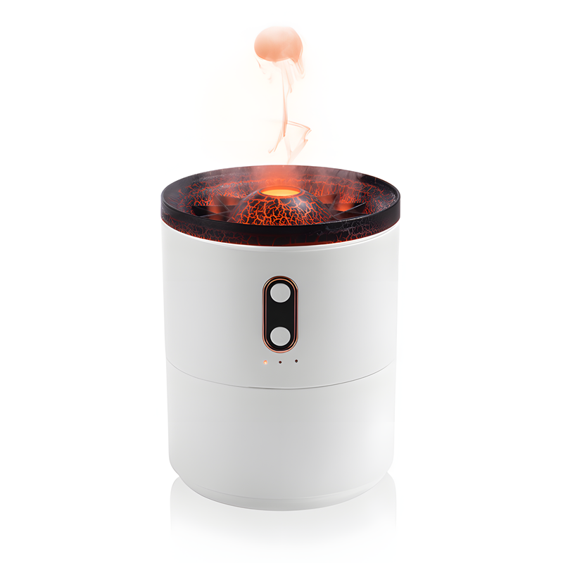 Volcanic Flame Aroma Essential Oil Diffuser with Jellyfish Smoke Effect